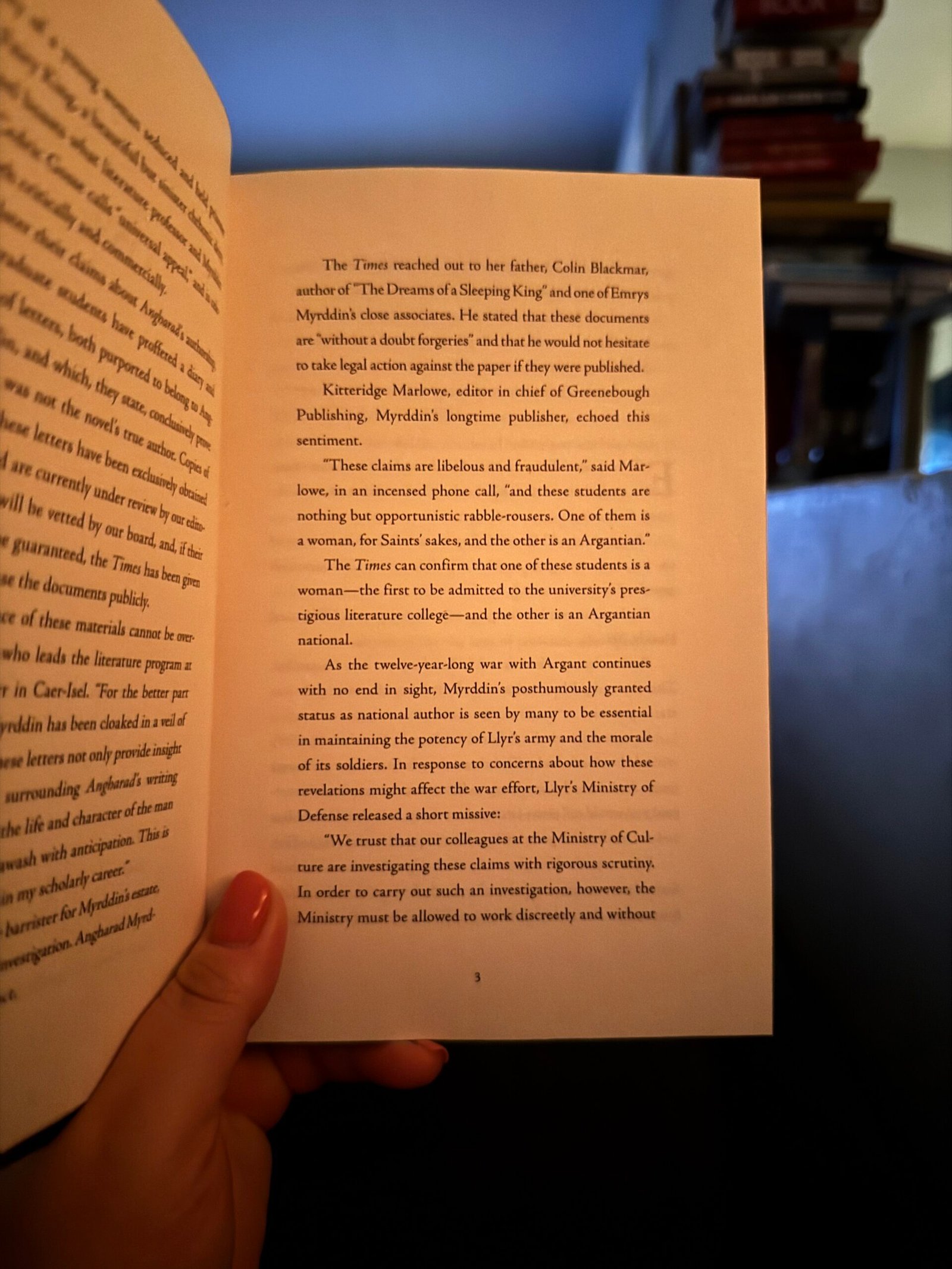 Arielle reading an open book